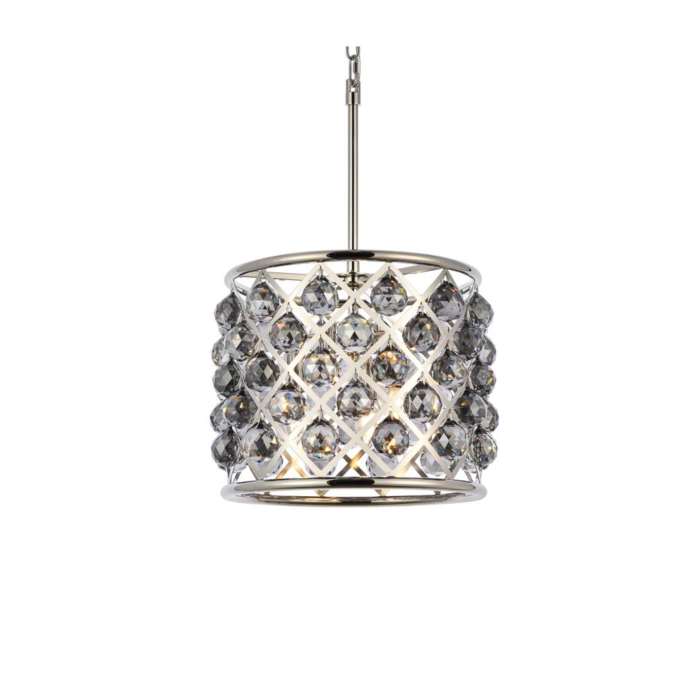 Madison 4 Light Polished Nickel Pendant Silver Shade (Grey) Royal Cut Crystal. Picture 2