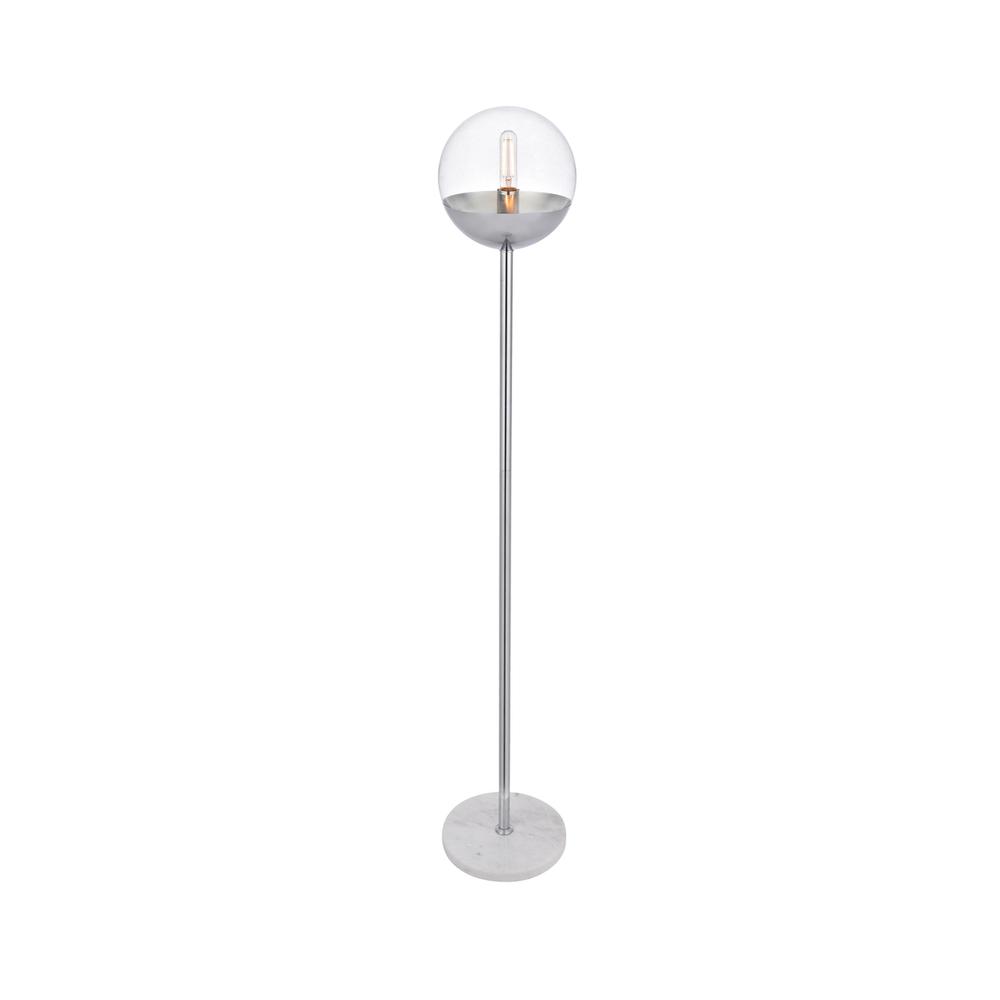 Eclipse 1 Light Chrome Floor Lamp With Clear Glass. Picture 2