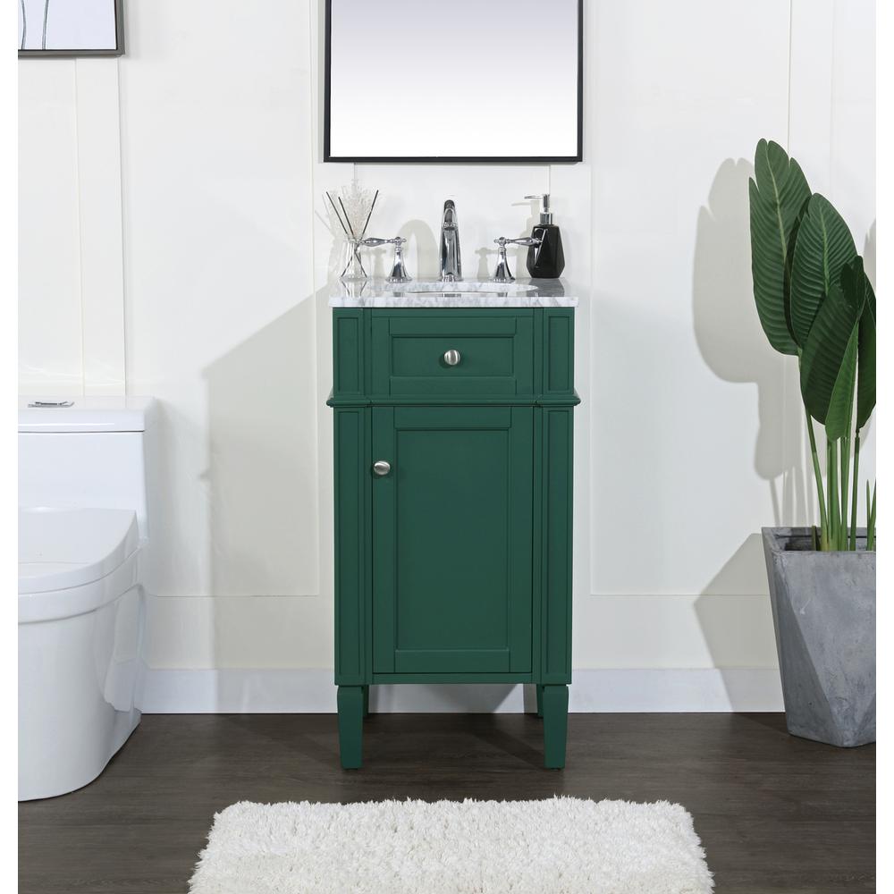 18 Inch Single Bathroom Vanity In Green. Picture 14