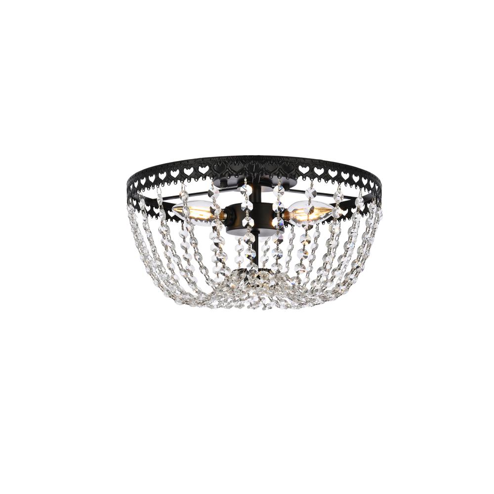 Kylie 12 Inch Flush Mount In Black. Picture 1