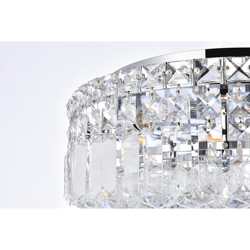 Maxime 5 Light Chrome Flush Mount Clear Royal Cut Crystal. Picture 4