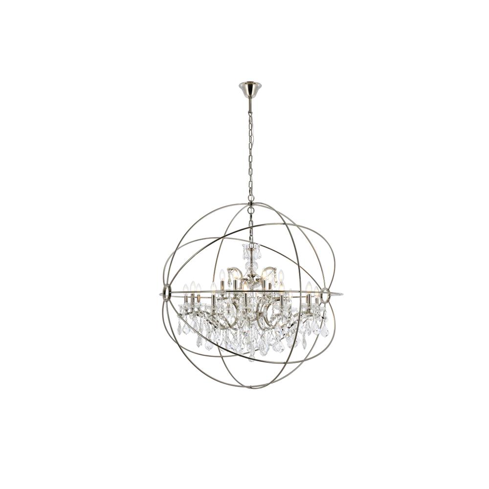 Geneva 18 Light Polished Nickel Chandelier Clear Royal Cut Crystal. Picture 1