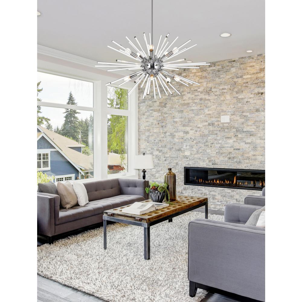 Sienna 36 Inch Crystal Rod Pendant In Chrome. Picture 9