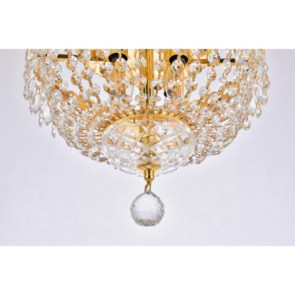 Century 4 Light Gold Flush Mount Clear Royal Cut Crystal. Picture 3