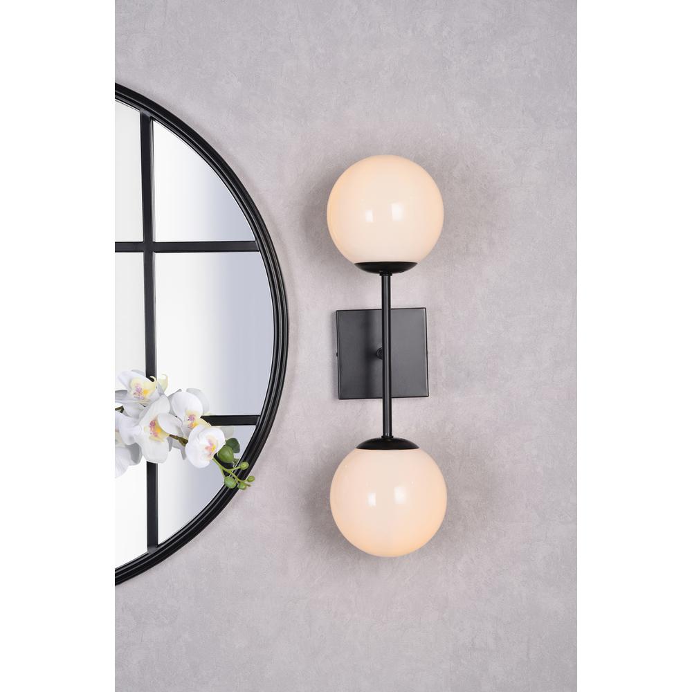 Neri 2 Lights Black And White Glass Wall Sconce. Picture 7