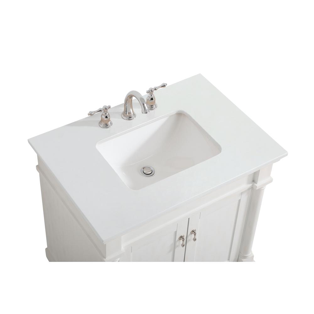 30 Inch Single Bathroom Vanity In Antique White. Picture 10