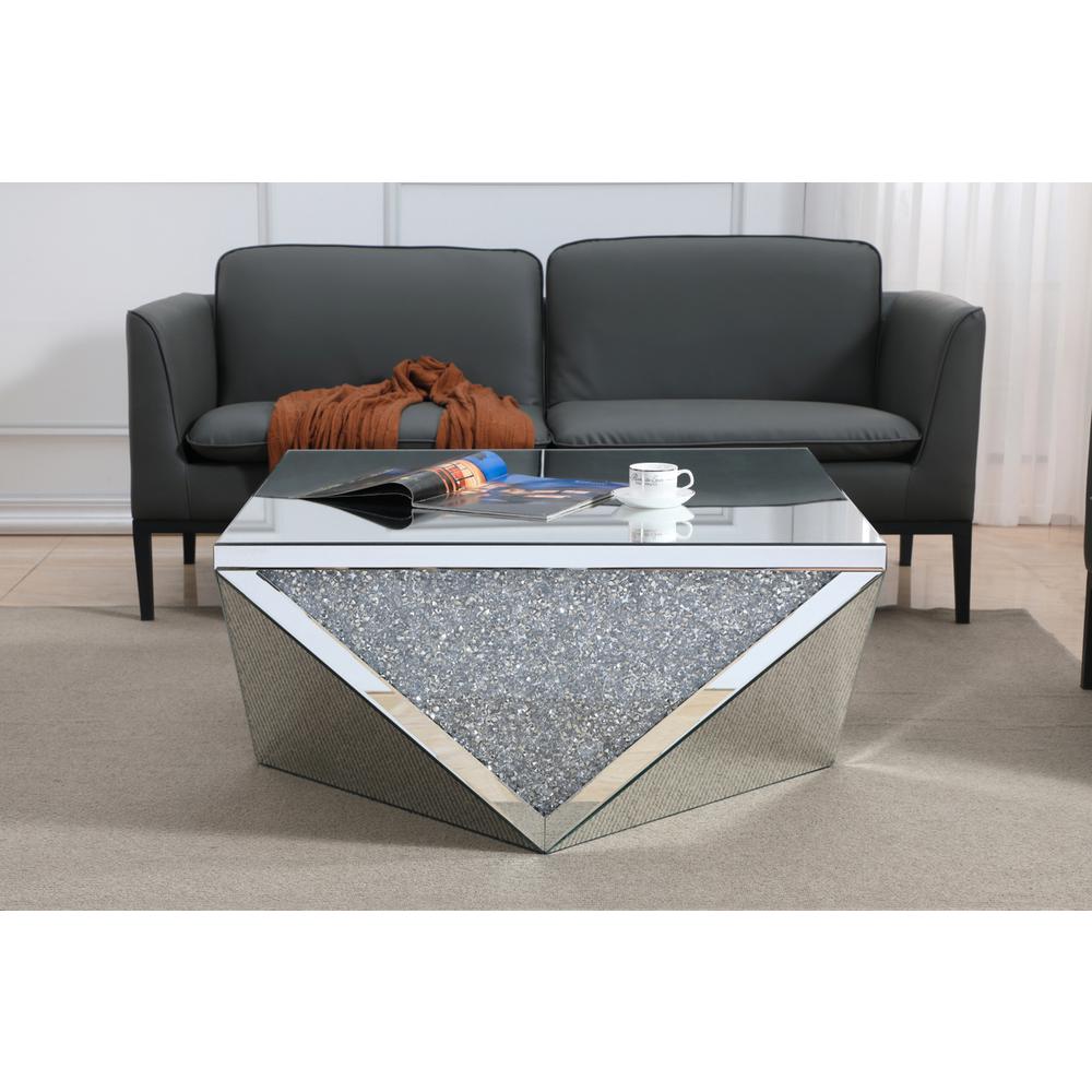 38 Inch Square Crystal Coffee Table Silver Royal Cut Crystal. Picture 2