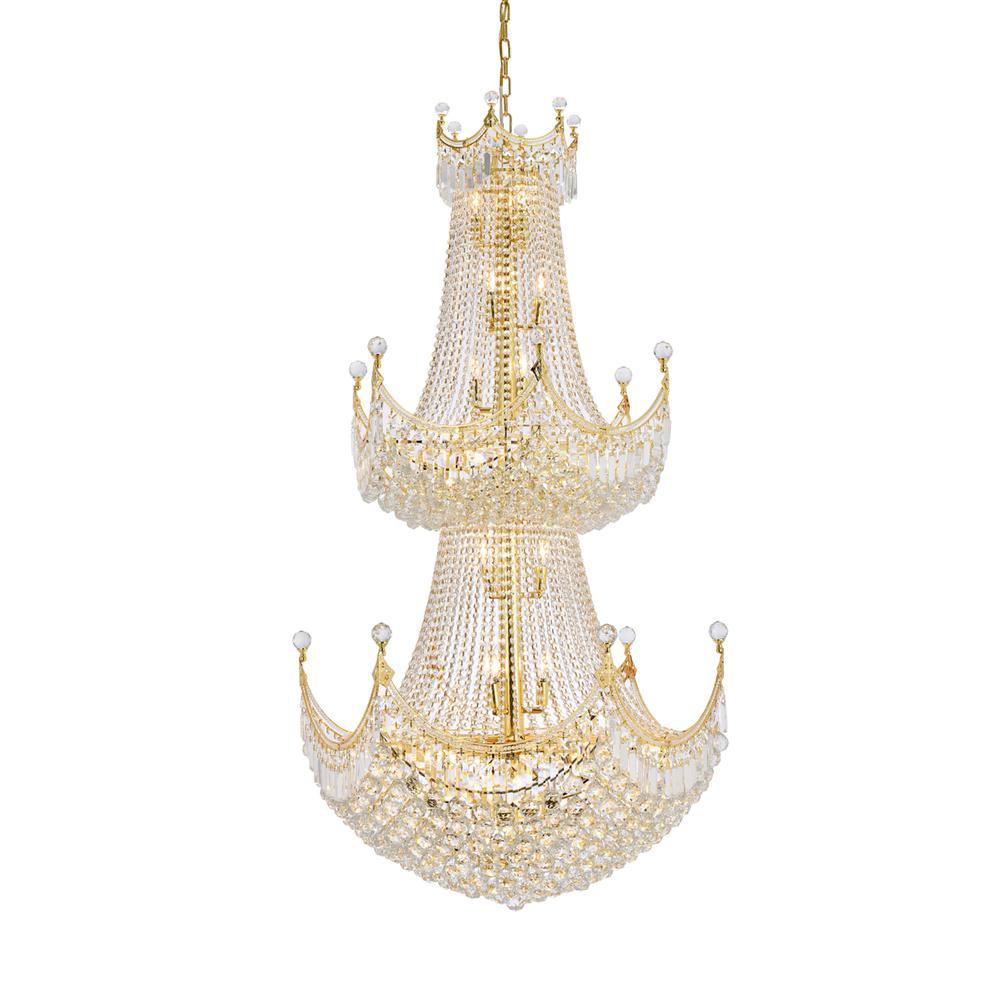 Corona 36 Light Gold Chandelier Clear Royal Cut Crystal. Picture 2