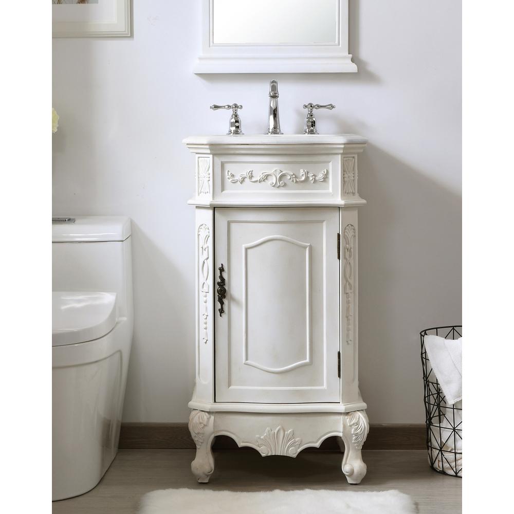 19 Inch Single Bathroom Vanity In Antique White. Picture 12