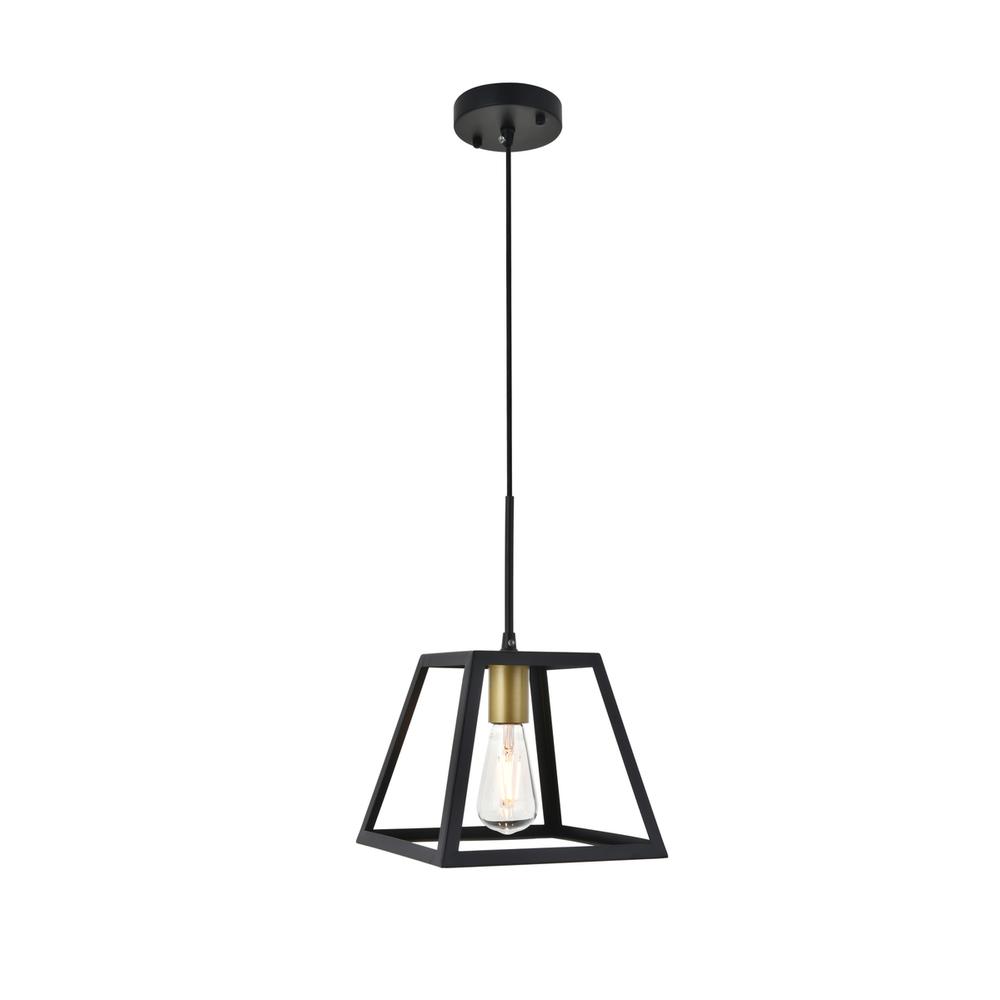 Resolute 1 Light Brass And Black Pendant. Picture 3