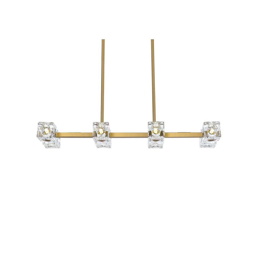 Lyra 30 Inch Pendant Light In Satin Gold. Picture 2