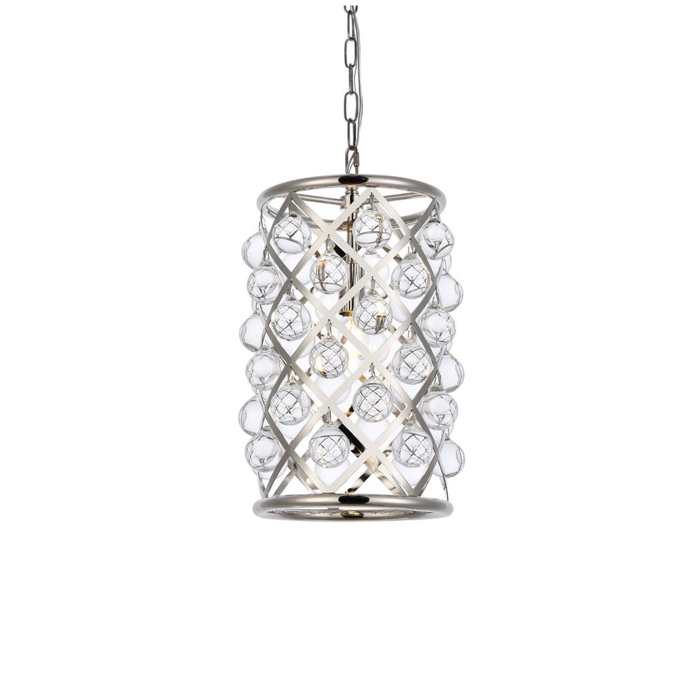 Madison 1 Light Polished Nickel Pendant Clear Royal Cut Crystal. Picture 2