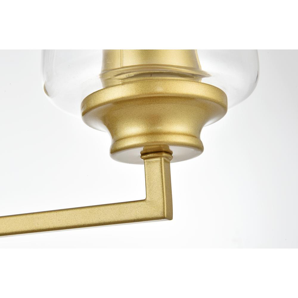 Ronnie 4 Light Brass And Clear Bath Sconce. Picture 6