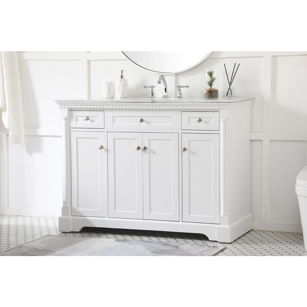 48 Inch Single Bathroom Vanity In  White. Picture 2
