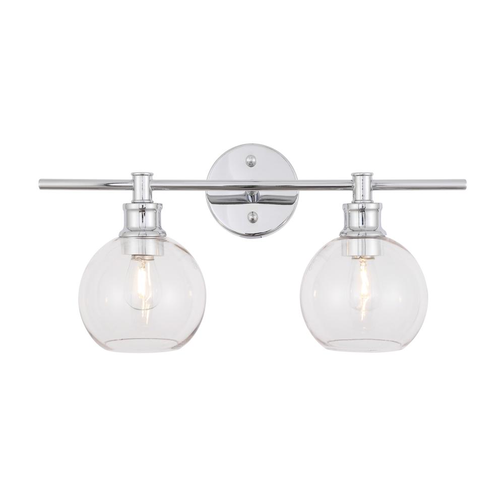 Collier 2 Light Chrome And Clear Glass Wall Sconce. Picture 9