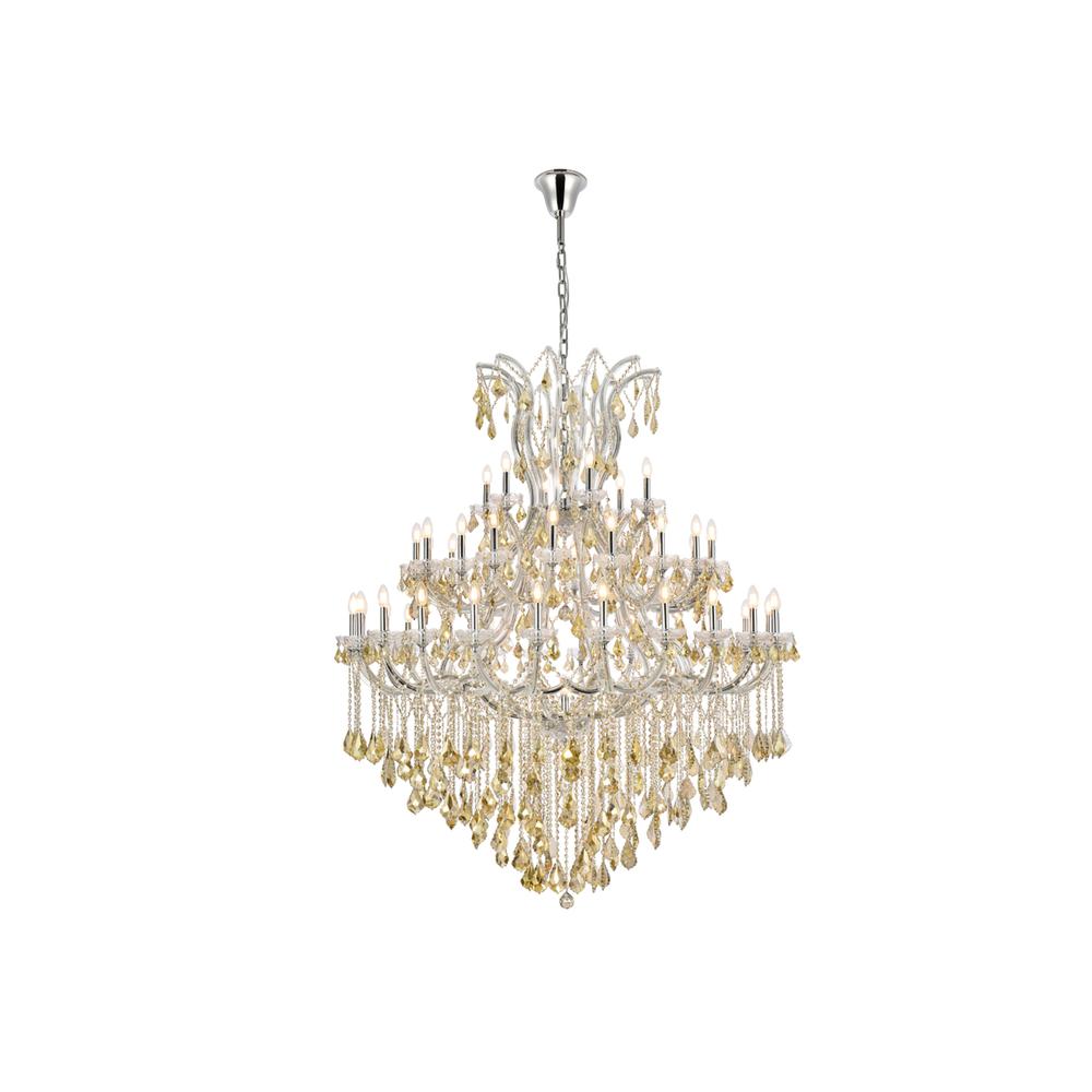 Maria Theresa 49 Light Chrome Chandelier Golden Teak (Smoky) Royal Cut Crystal. Picture 1