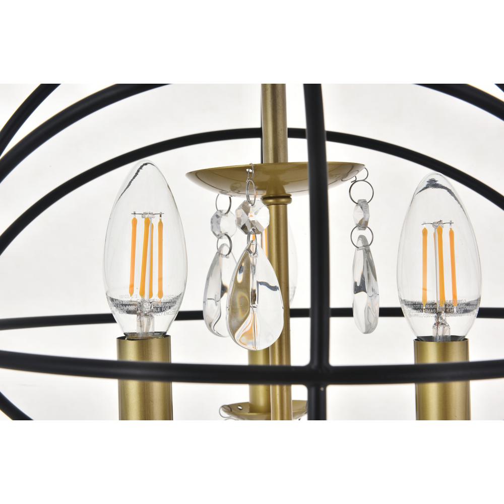 Wallace 3 Light Matte Black And Brass Pendant. Picture 10