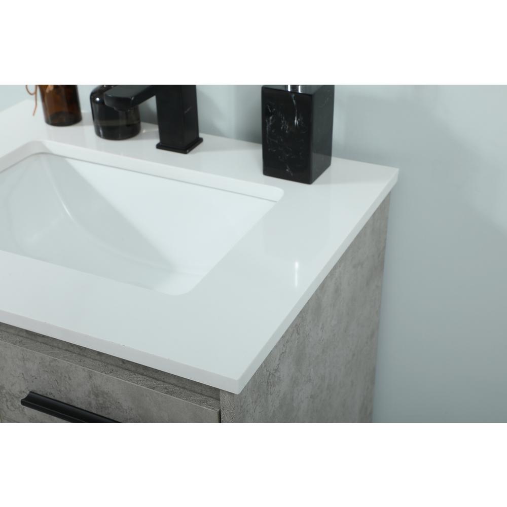 24 Inch Single Bathroom Vanity In Concrete Grey. Picture 5