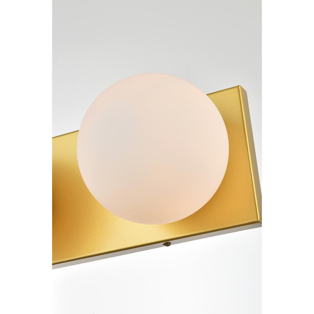 Jaylin 3 Light Brass And Frosted White Bath Sconce. Picture 3