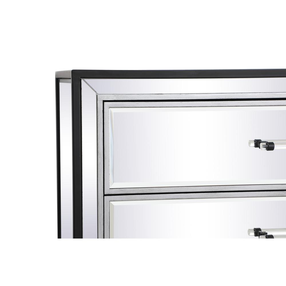 34 Inch Mirrored 5 Drawers Chest In Black. Picture 7