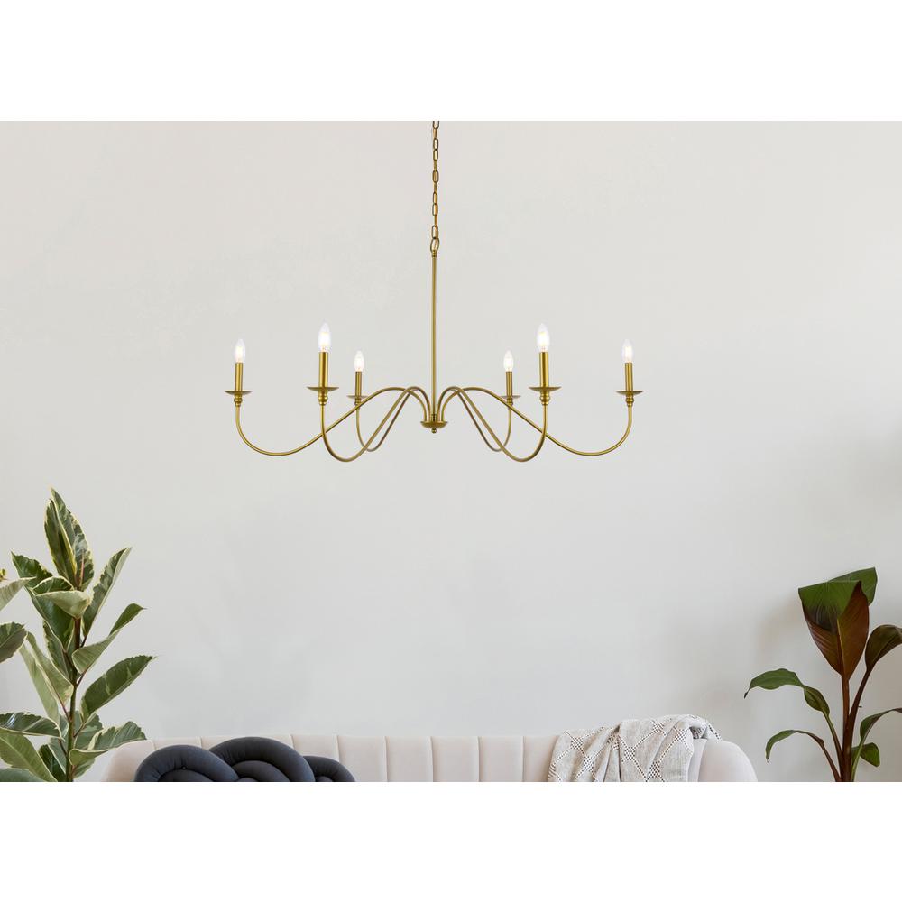 Rohan 48 Inch Chandelier In Brass. Picture 8