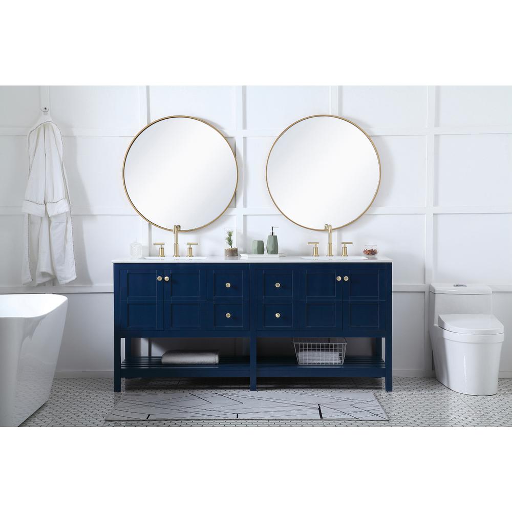 72 Inch Double Bathroom Vanity In Blue. Picture 4