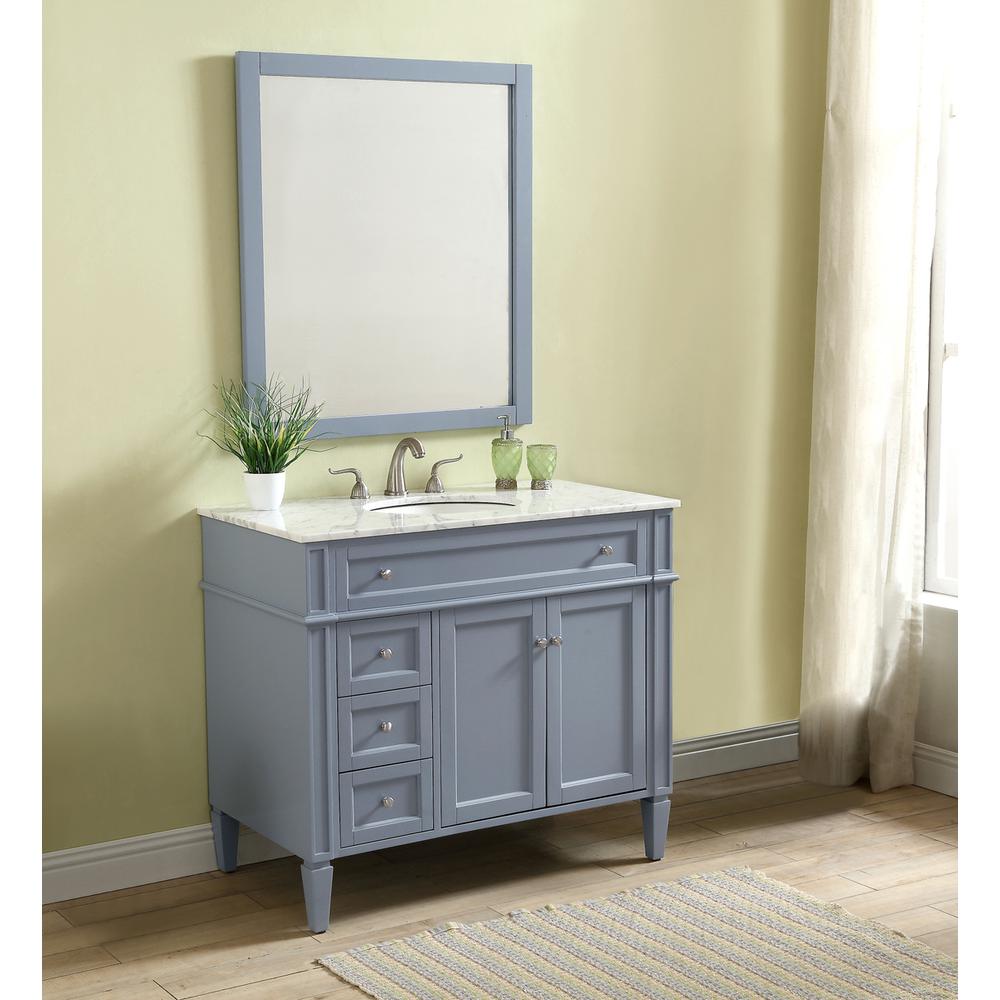 40 In. Single Bathroom Vanity Set In Grey. Picture 9
