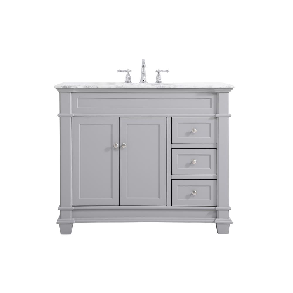 42 Inch Single Bathroom Vanity Set In Grey. Picture 1