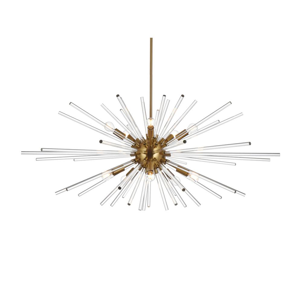 Sienna 46 Inch Crystal Rod Pendant In Gold. Picture 2