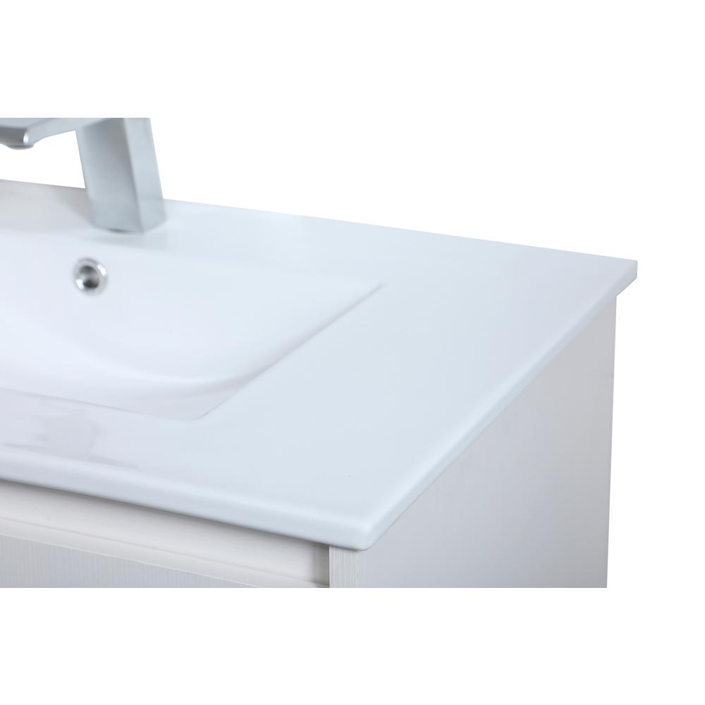 30 Inch  Single Bathroom Floating Vanity In White. Picture 10