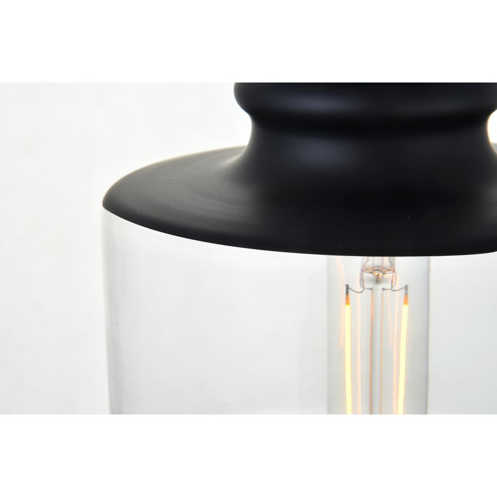 Kenna 1 Light Black Pendant With Clear Glass. Picture 5