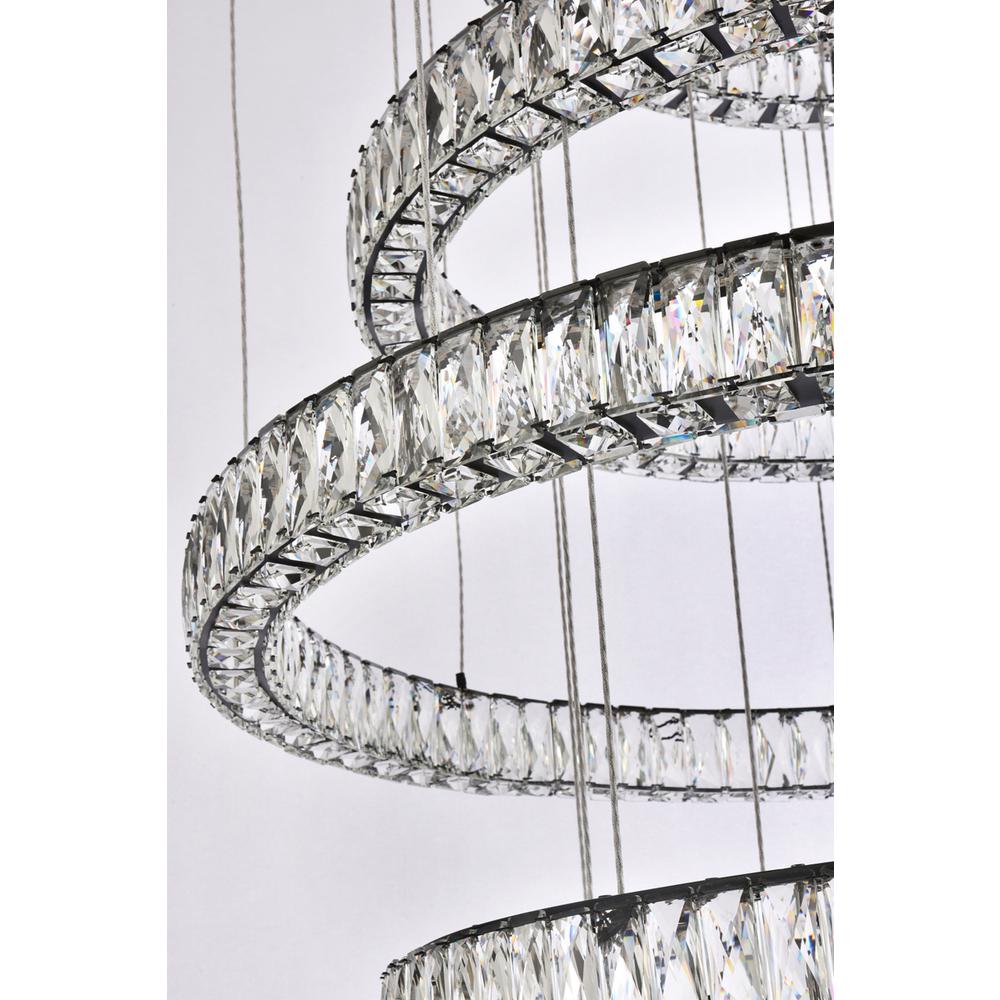 Monroe 40 Inch Led Seven Ring Chandelier In Black. Picture 5