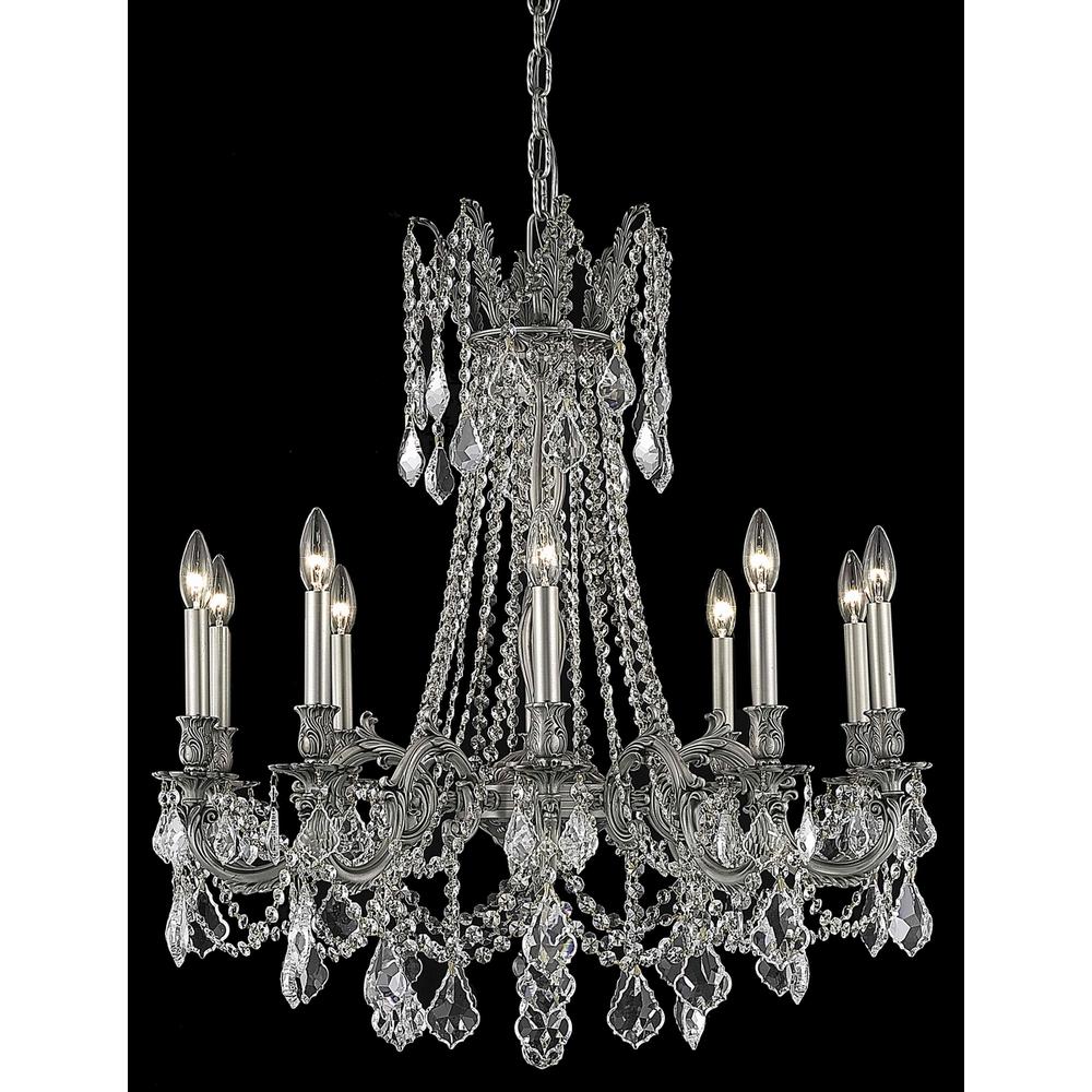 Rosalia 10 Light Pewter Chandelier Clear Royal Cut Crystal. Picture 1