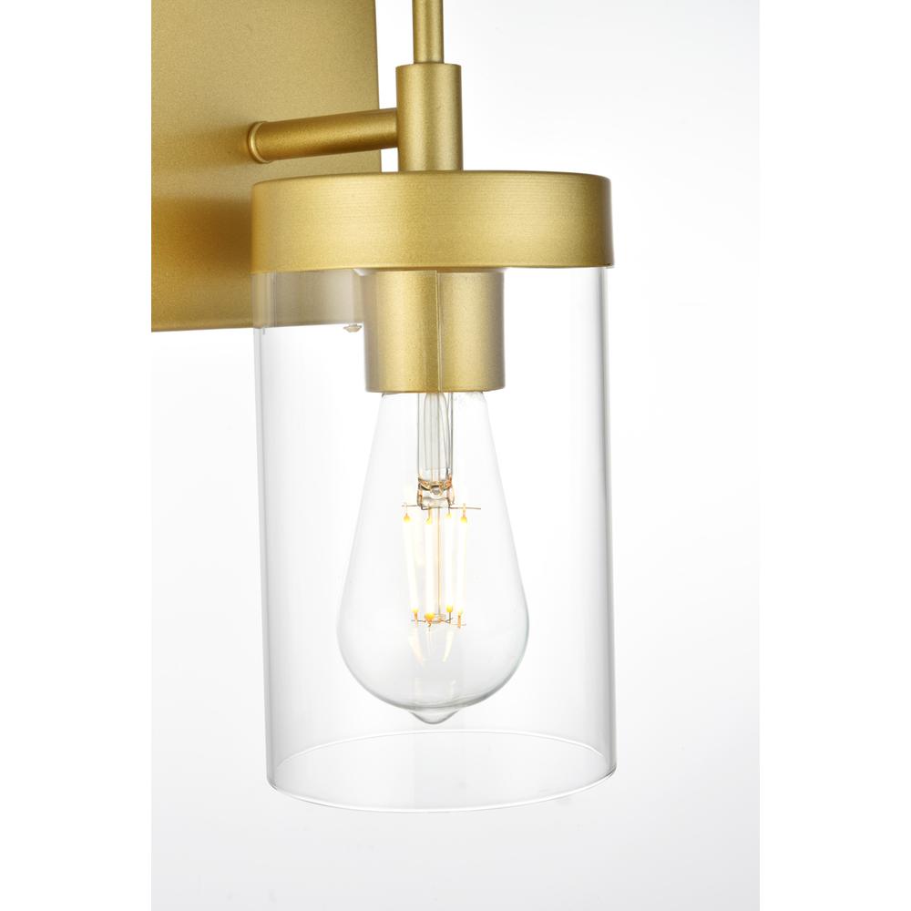 Benny 1 Light Brass And Clear Bath Sconce. Picture 4