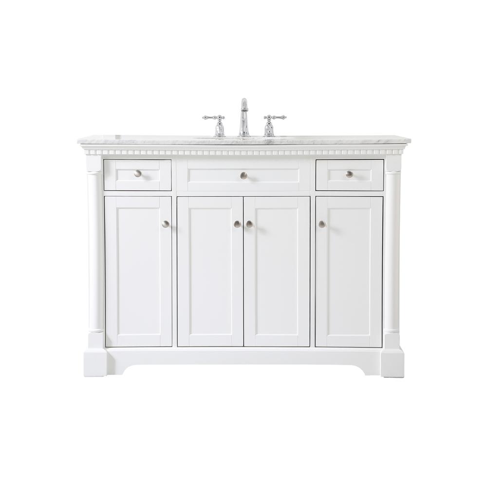 48 Inch Single Bathroom Vanity In  White. Picture 1