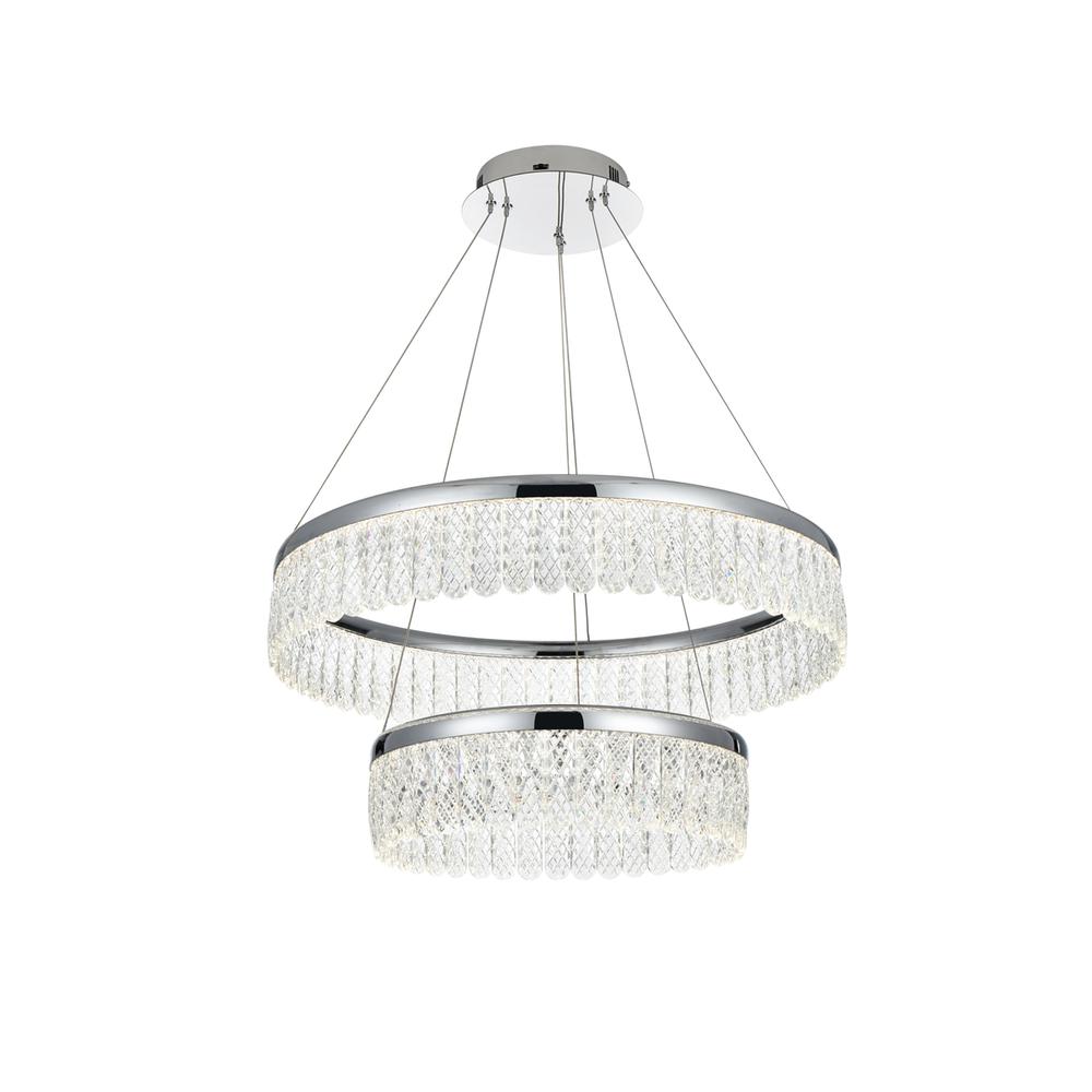 Rune 24 Inch Adjustable Led Chandelier In Chrome. Picture 2