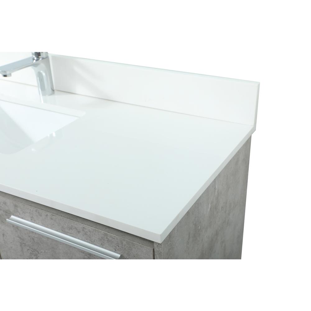 48 Inch Single Bathroom Vanity In Concrete Grey With Backsplash. Picture 11