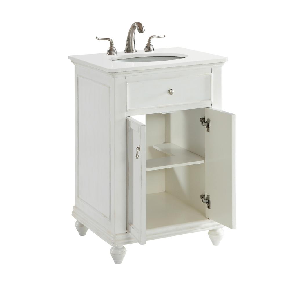 24 Inch Single Bathroom Vanity In Antique White. Picture 7