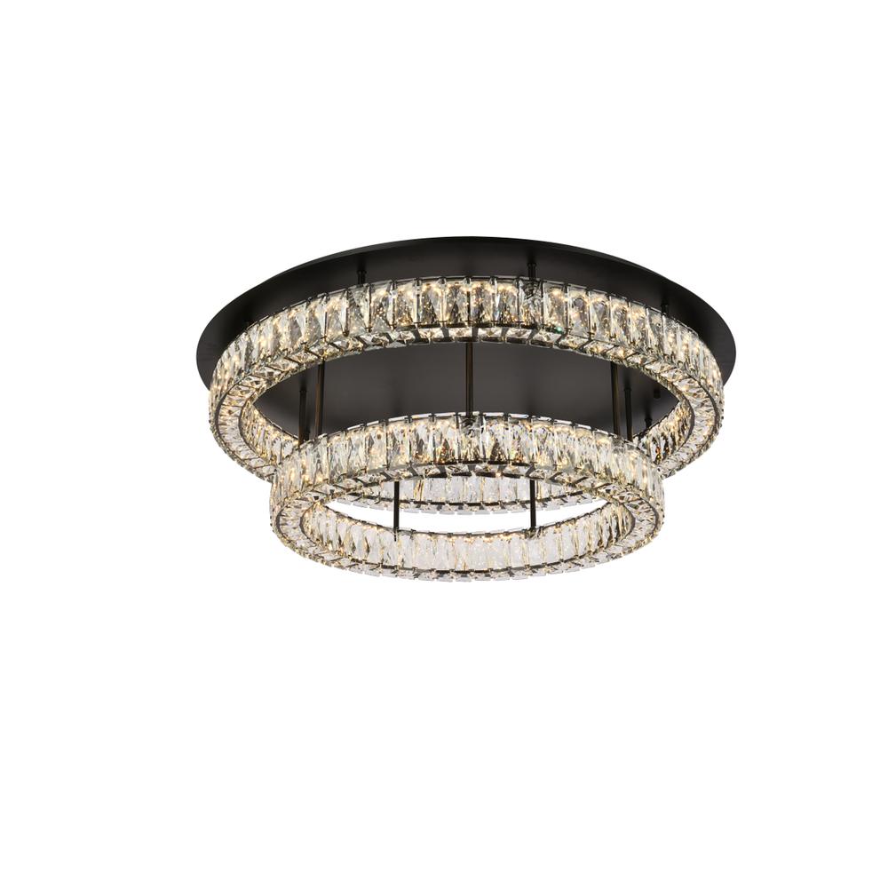Monroe 33 Inch Led Double Flush Mount In Black. Picture 2