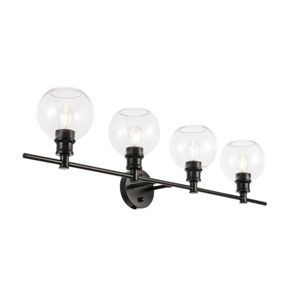 Collier 4 Light Black And Clear Glass Wall Sconce. Picture 7