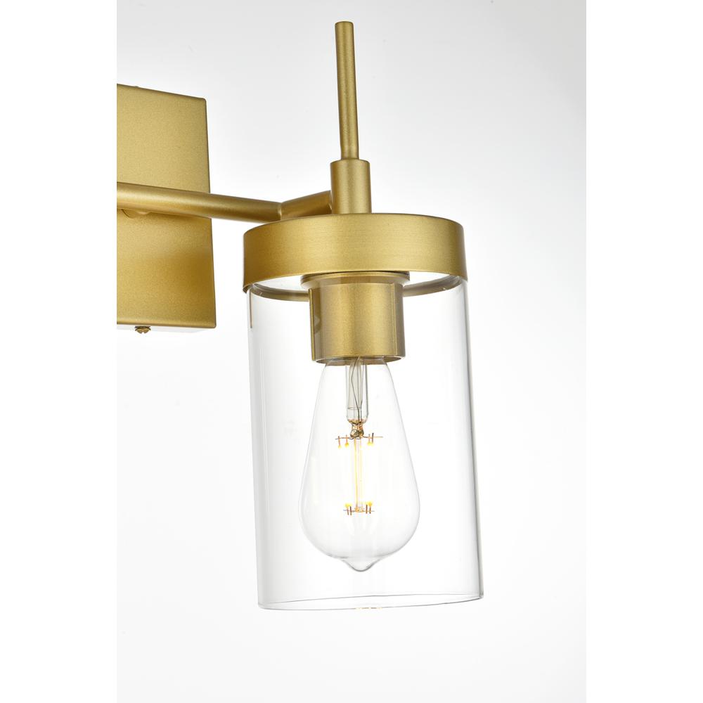 Benny 2 Light Brass And Clear Bath Sconce. Picture 4