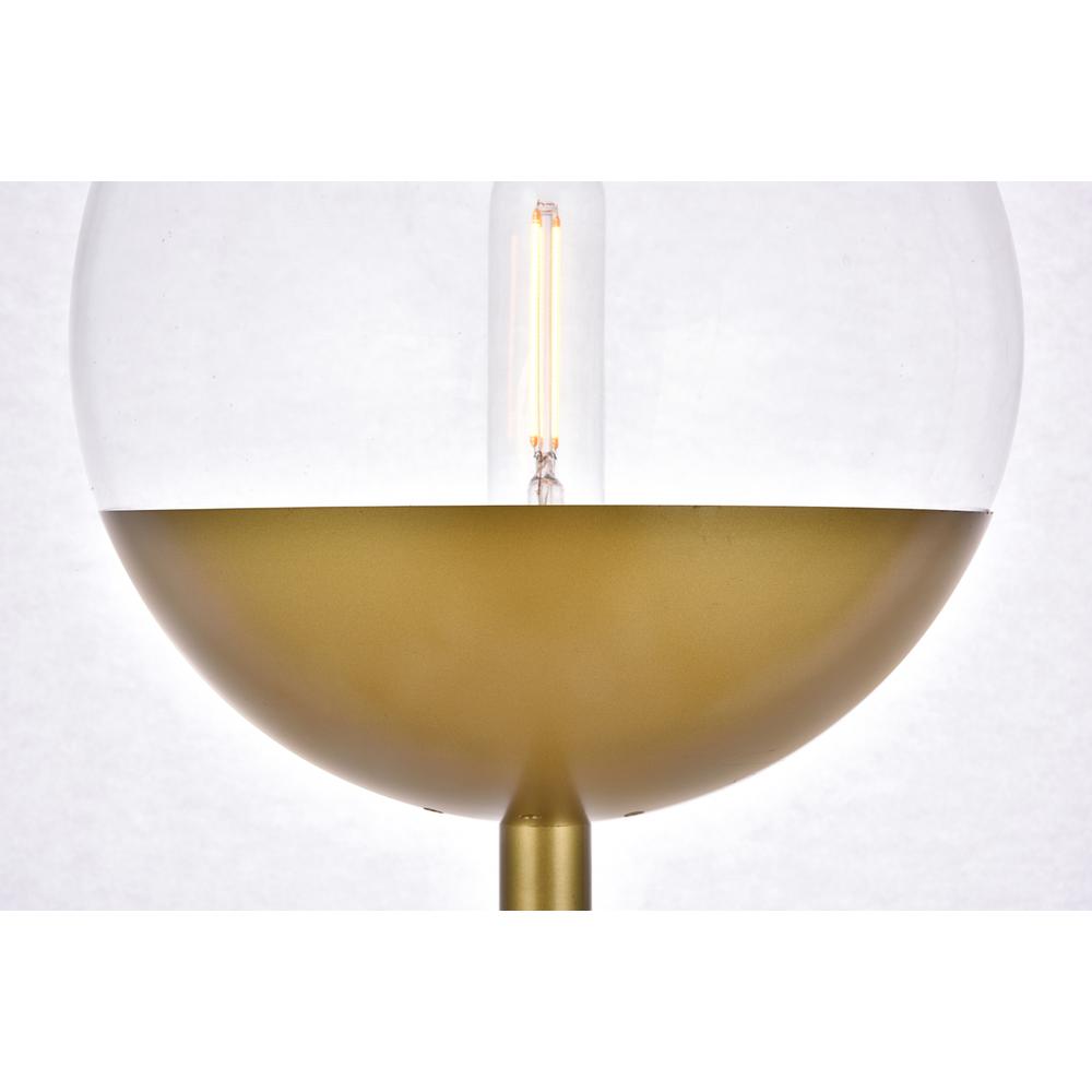 Eclipse 1 Light Brass Floor Lamp With Clear Glass. Picture 3
