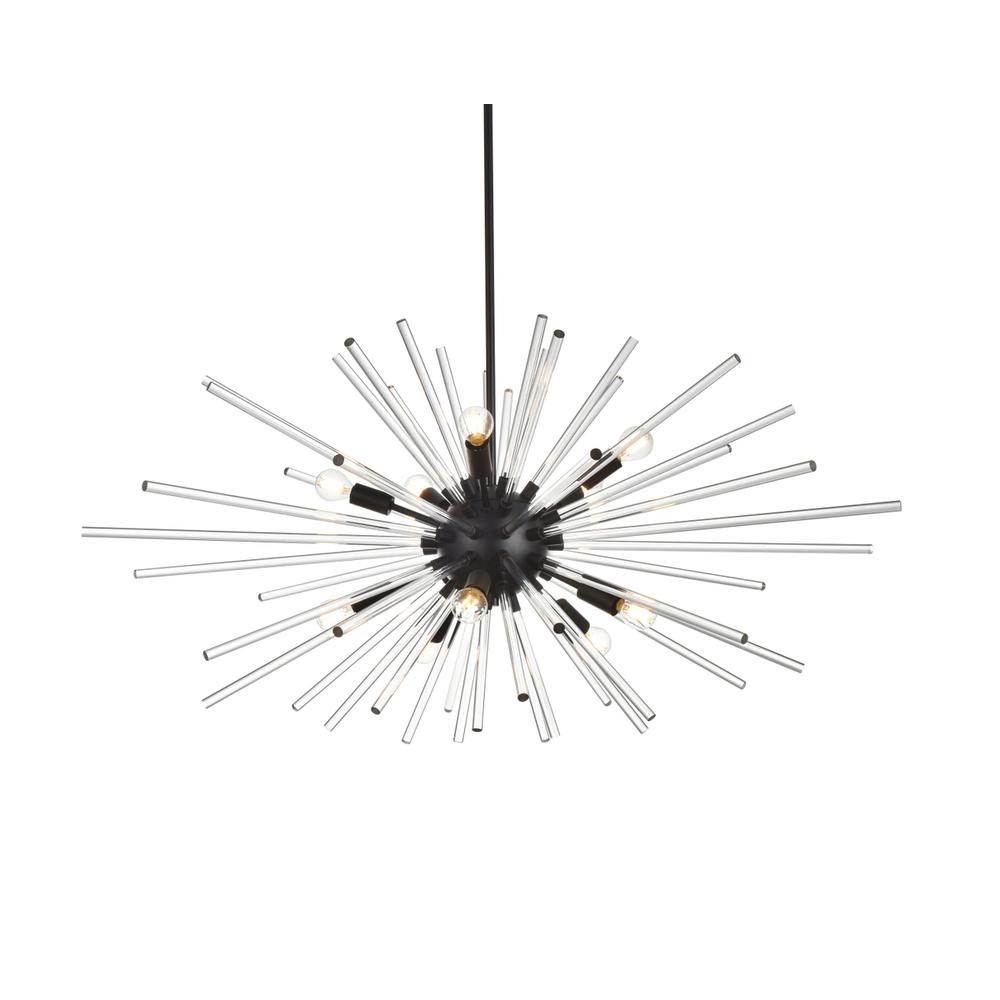 Sienna 46 Inch Crystal Rod Pendant In Black. Picture 2