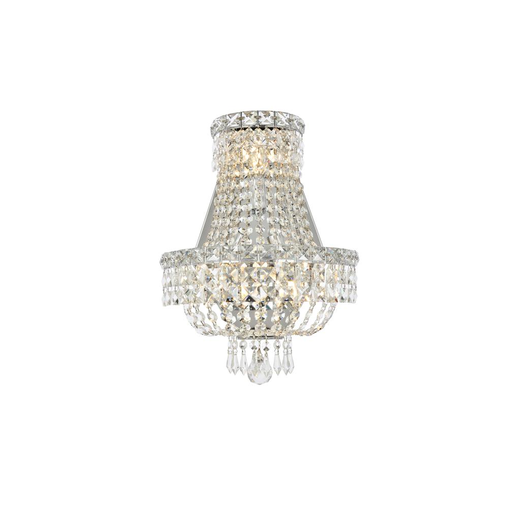 Tranquil 3 Light Chrome Wall Sconce Clear Royal Cut Crystal. Picture 1