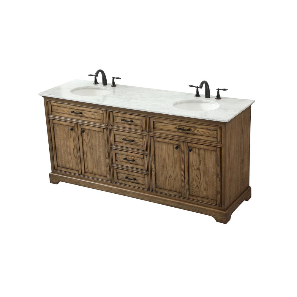 72 Inch Double Bathroom Vanity In Driftwood. Picture 8