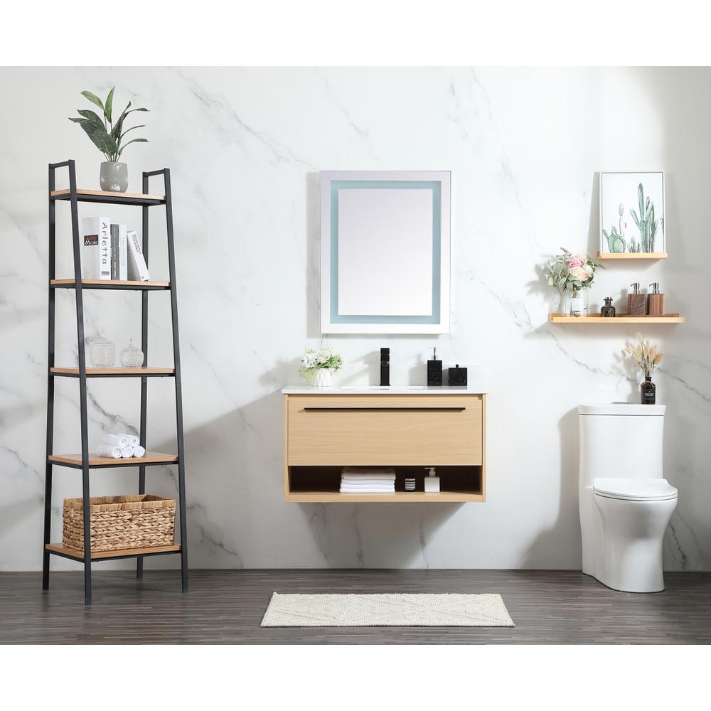 36 Inch Single Bathroom Vanity In Maple With Backsplash. Picture 4