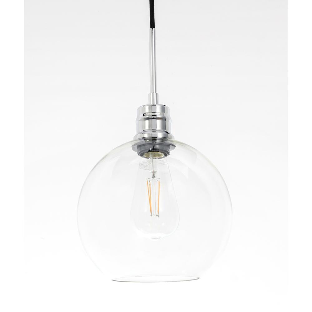 Emett 1 Light Chrome And Clear Glass Pendant. Picture 8