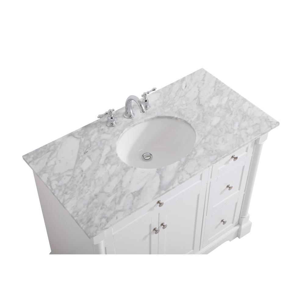 42 Inch Single Bathroom Vanity In  White. Picture 10