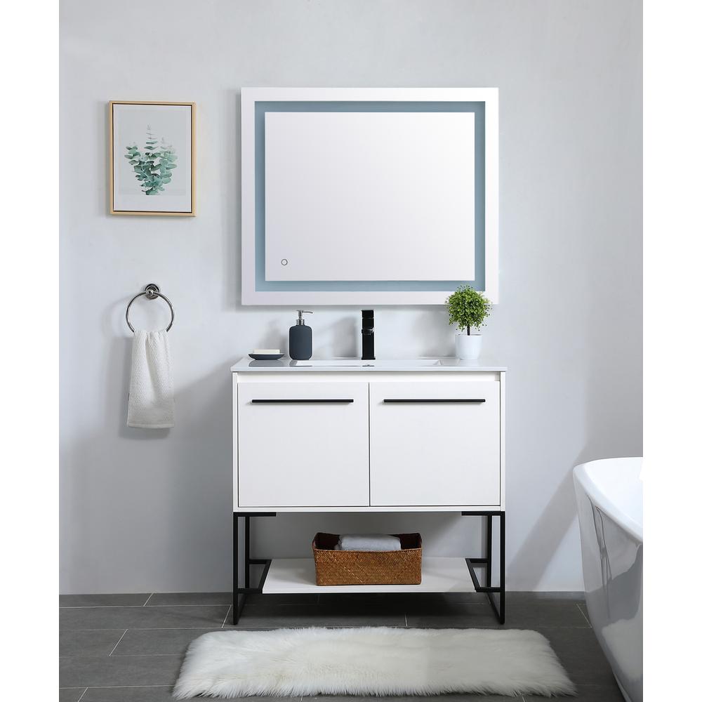 36 Inch  Single Bathroom Vanity In White. Picture 6
