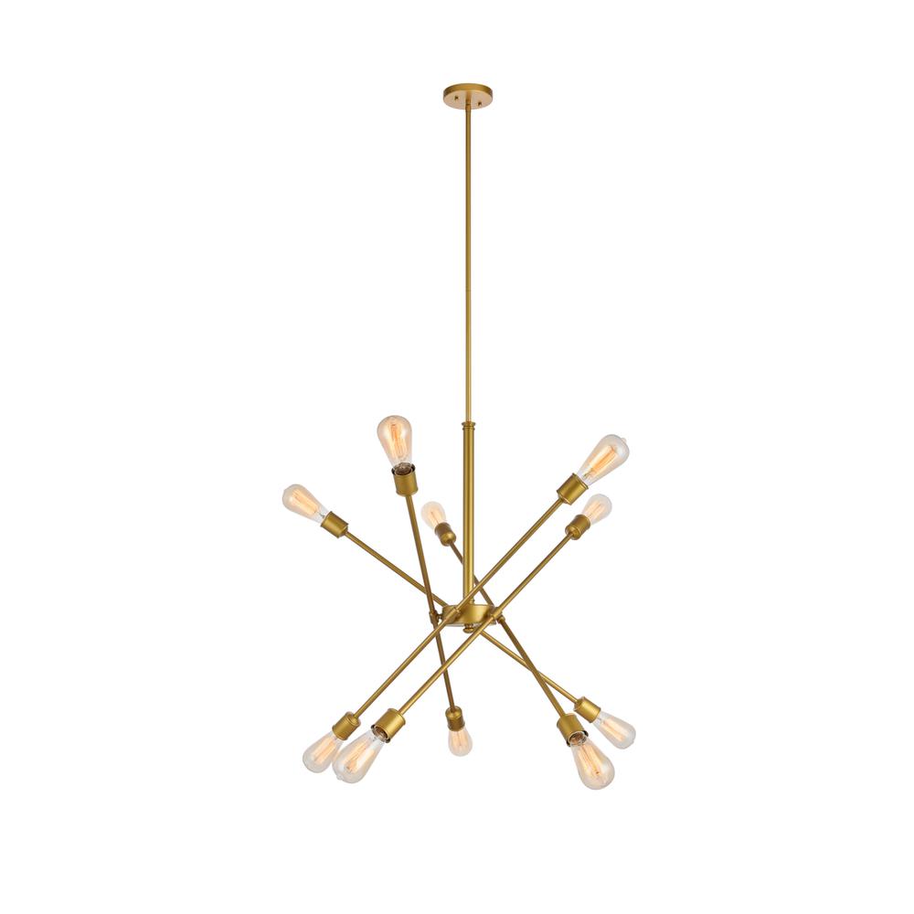 Axel 10 Lights Brass Pendant. Picture 2